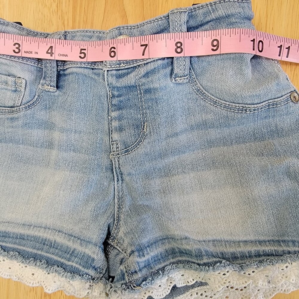 Members Mark Girls Denim Shorts Adjustable Waist Medium Wash Size 8 - Picture 9 of 10